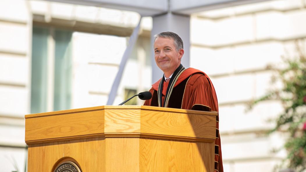 President Jay Hartzell gives his State of the University address at his Inauguration Ceremony