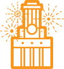 UT Tower Icon with fireworks
