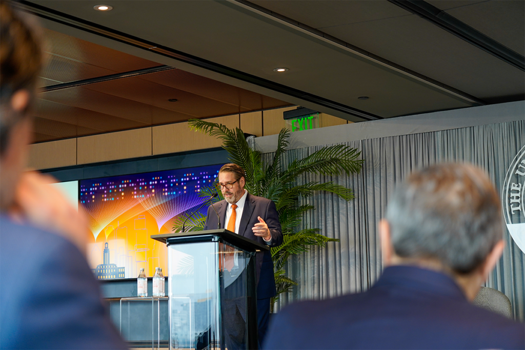 University of Texas at Austin President James E. Davis speaks at the 4th Annual Life Science & Healthcare Innovation Summit in Austin, Texas.